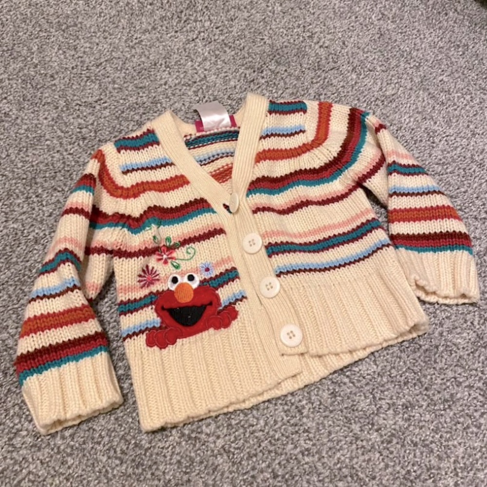 Adorable baby/toddler striped cardigan Sesame Street Elmo (12-18 months)